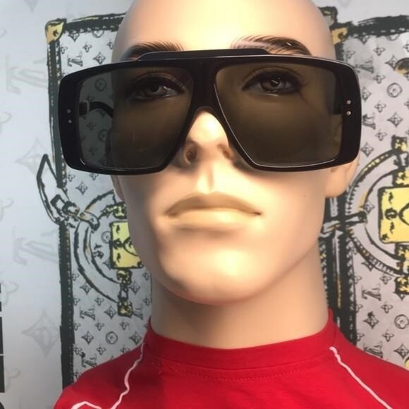 New Authentic Black Rectangular Sunglasses GG1369S 001 - Picture 10 of 10